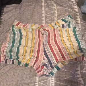 Rainbow pinstriped shorts